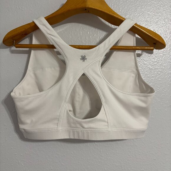 Tek Gear White High Impact Sports Bra XL Racerback Athletic Workout No Pads - Picture 1 of 5